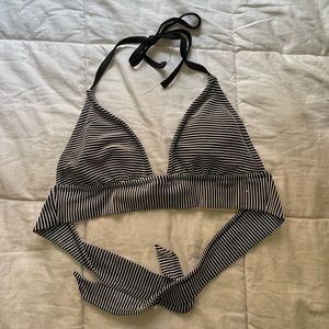 b&w striped bikini top